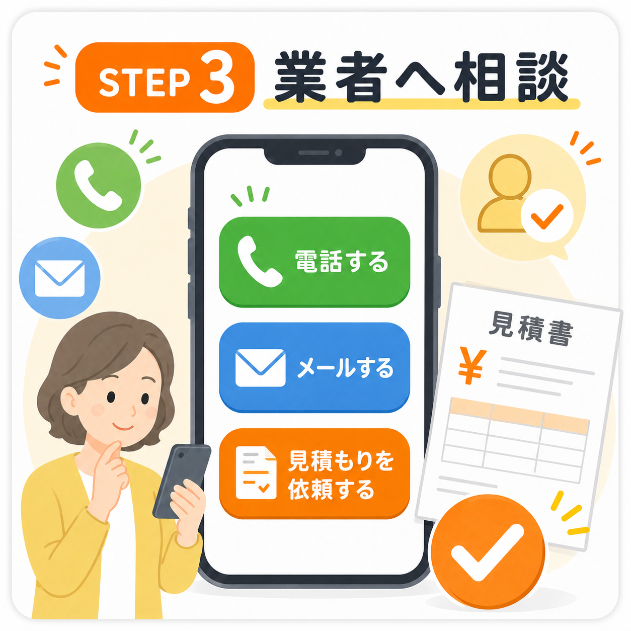 業者へ相談するイメージ