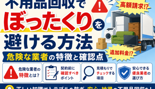 不用品回収でぼったくりを避ける方法｜危険な業者の特徴と確認点