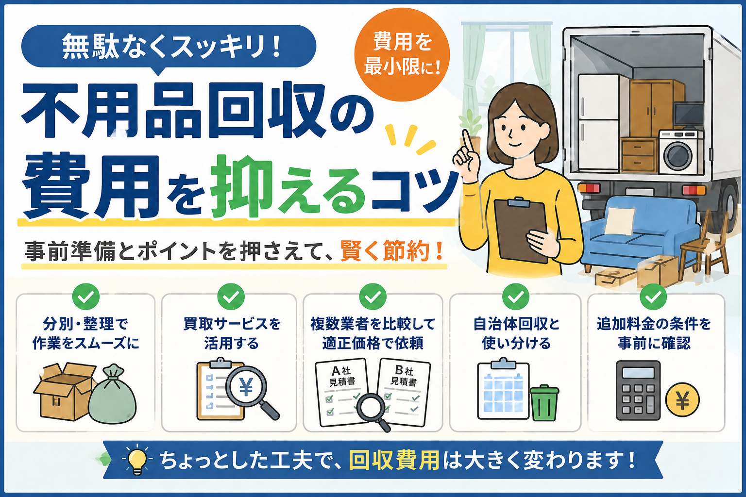 不用品回収の費用を抑えるコツ