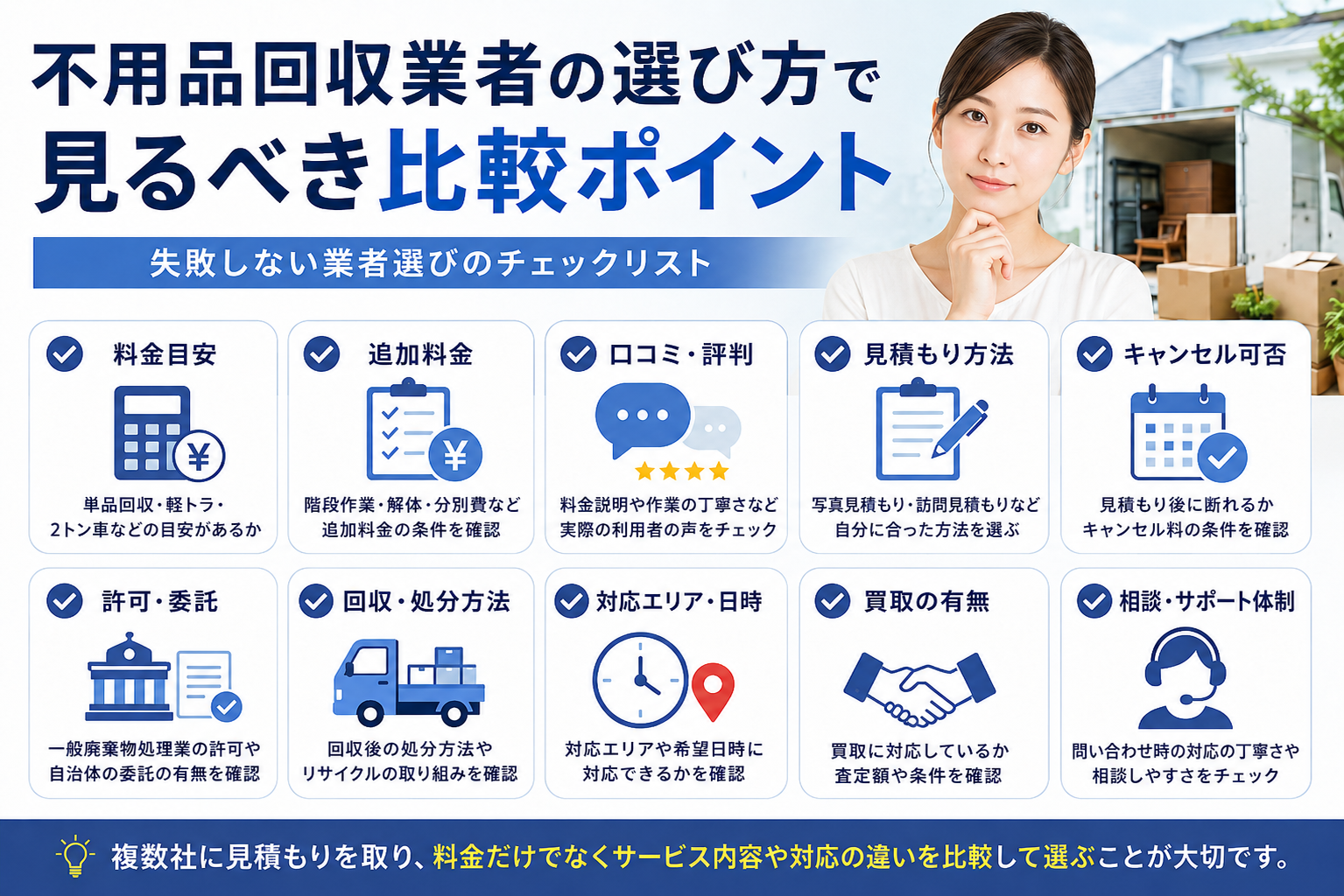 不用品回収業者の選び方で見るべき比較ポイント