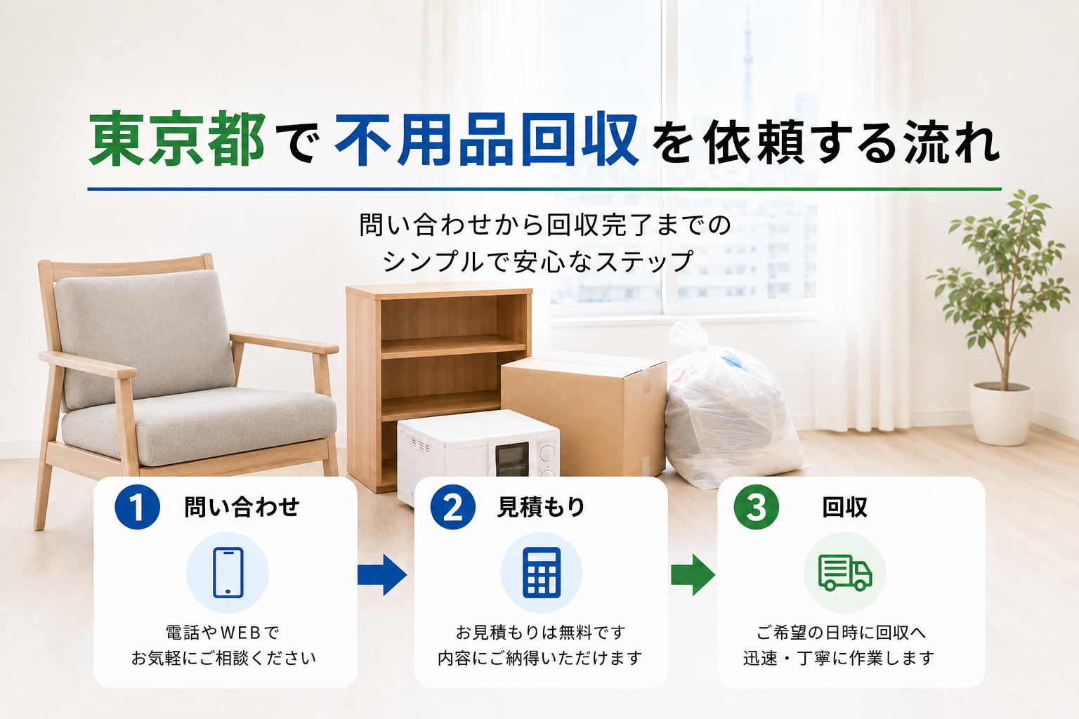東京都で不用品回収を依頼する流れ